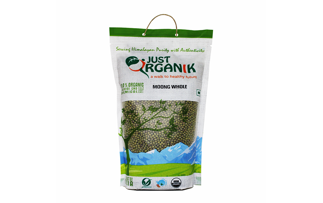 Just Organik Moong Whole   Pack  1 kilogram